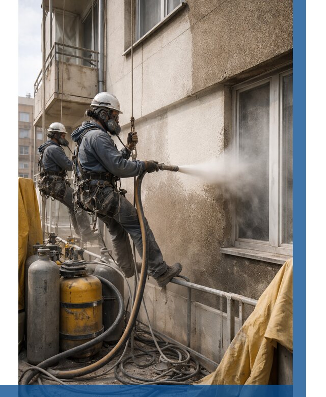 Пескоструйная очистка фасада в Бердске от 677 р. | ВЫСОТНИК-Брд