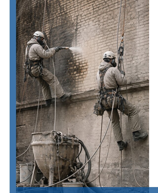 Пескоструйная очистка фасадов в Бердске профессионально