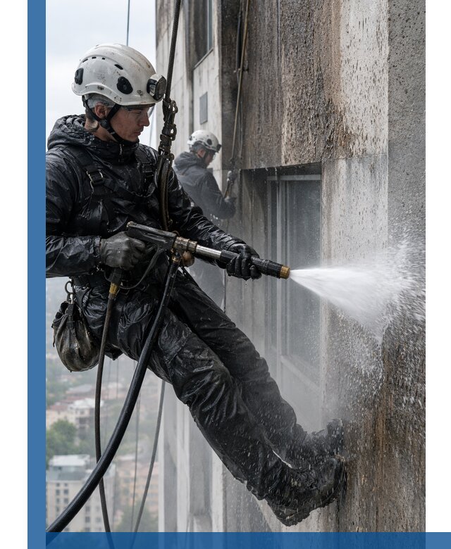 Гидроструйная очистка фасадов и конструкций в Бердске