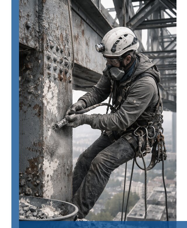 Удаление старой краски с металлических конструкций в Бердске