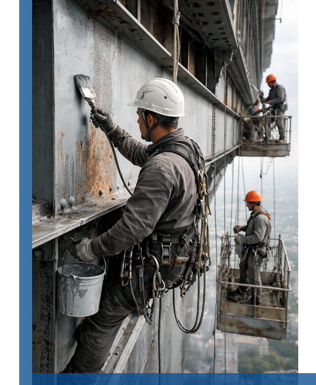 Покраска металлоконструкций на высоте в Бердске профессионально