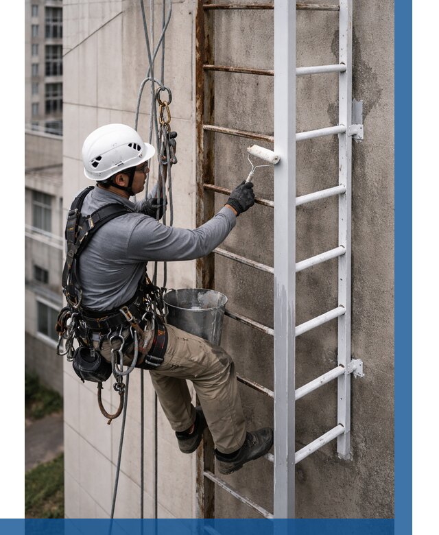 Покраска пожарных лестниц в Бердске от 4685 р. | ВЫСОТНИК-Брд