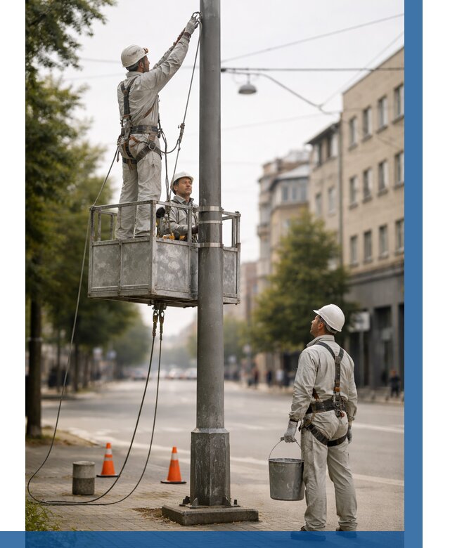 Покраска опор освещения в Бердске от 5206 р. | ВЫСОТНИК-Брд