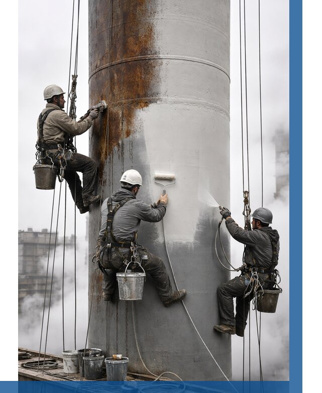 Покраска дымовых труб в Бердске от 8850 р. | ВЫСОТНИК-Брд