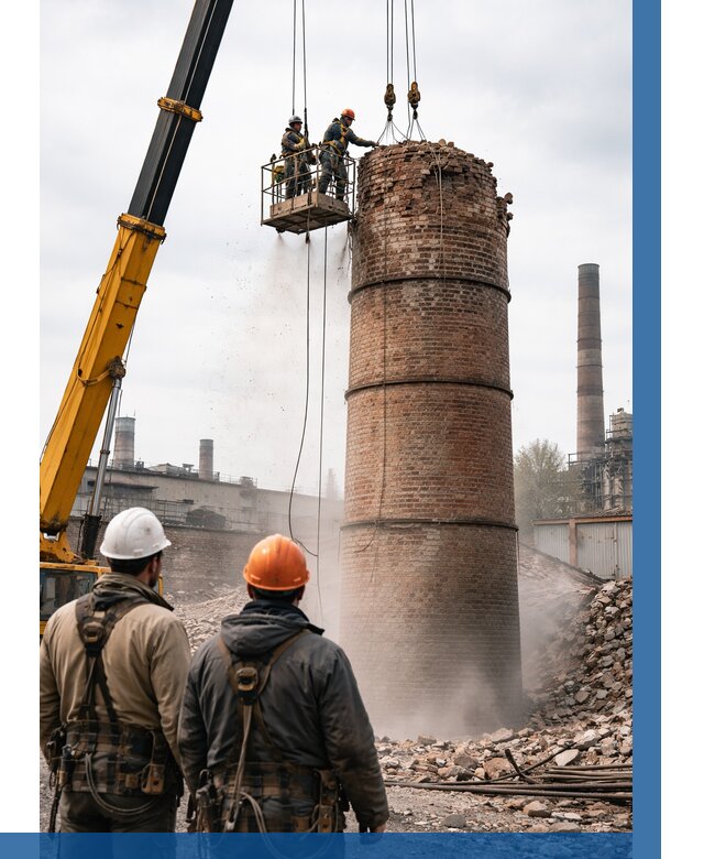 Демонтаж дымовой трубы в Бердске от 93708 р. | ВЫСОТНИК-Брд, смета