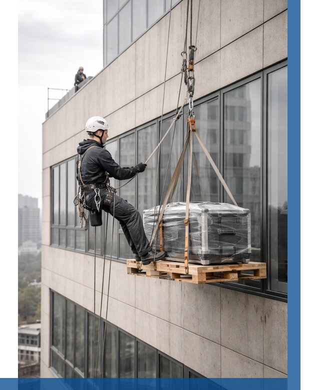 Спуск груза по фасаду в Бердске от 3644 р. | ВЫСОТНИК-Брд