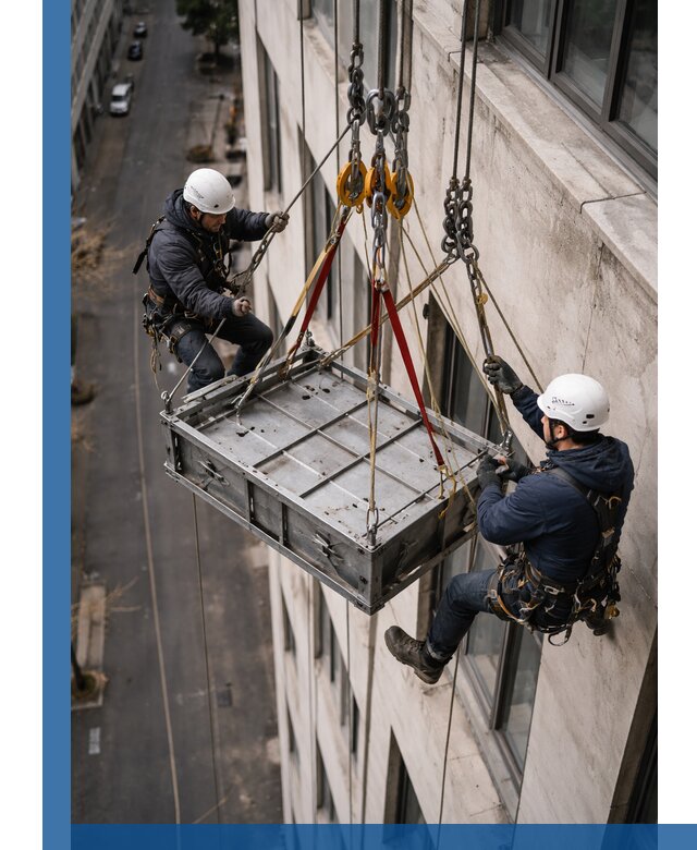 Спуск и подъем грузов по фасаду в Бердске для зданий