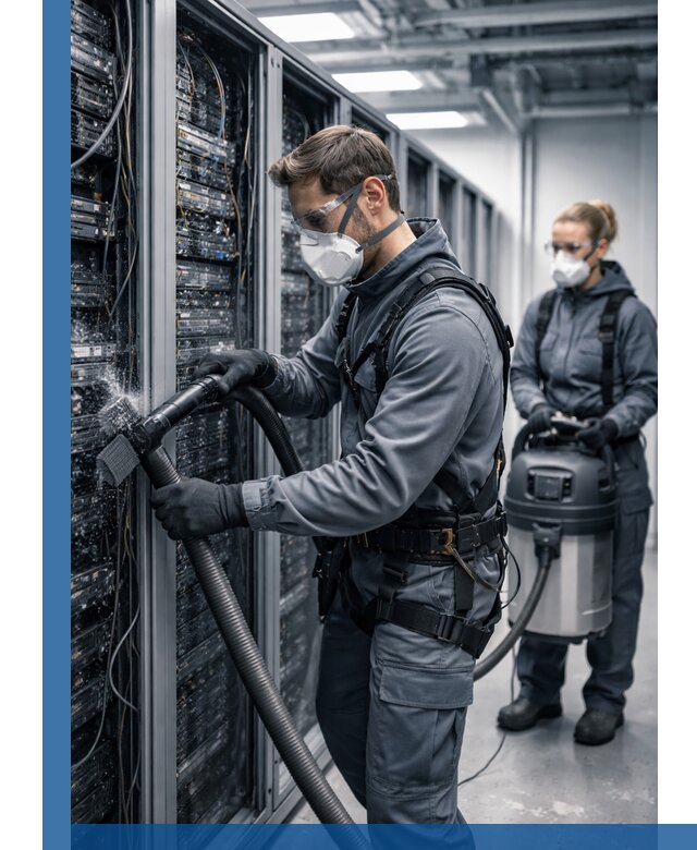 Обеспыливание серверной комнаты в Бердске, профессиональная очистка