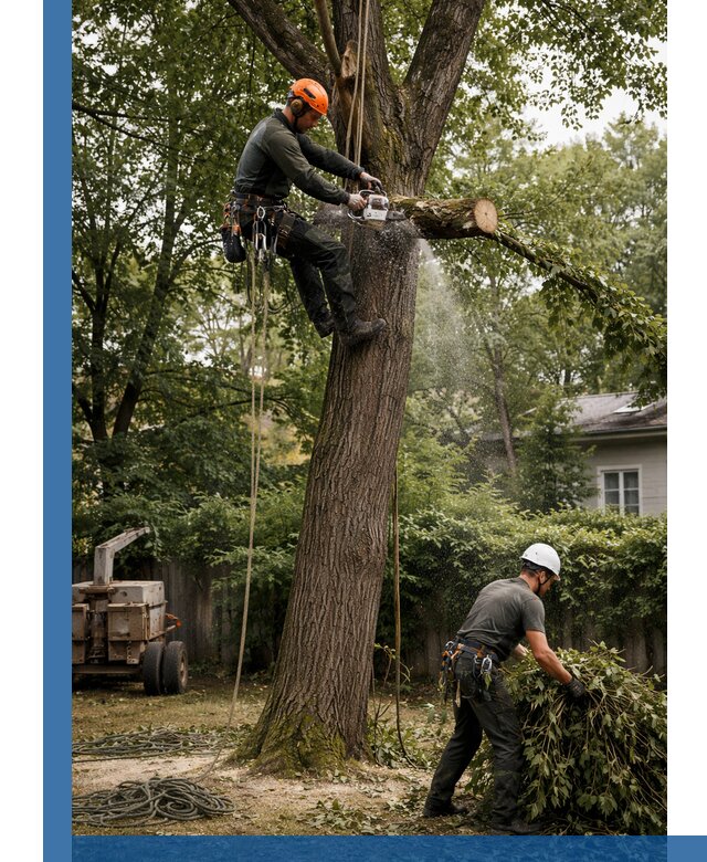 Кронирование деревьев в Бердске, безопасная высотная обрезка