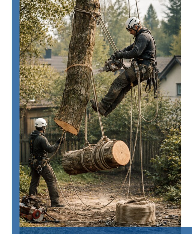 Валка деревьев частями в Бердске, безопасно и аккуратно