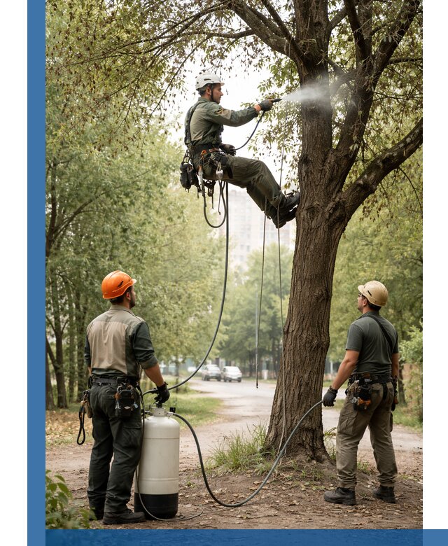 Обработка деревьев от вредителей в Бердске профессиональная защита