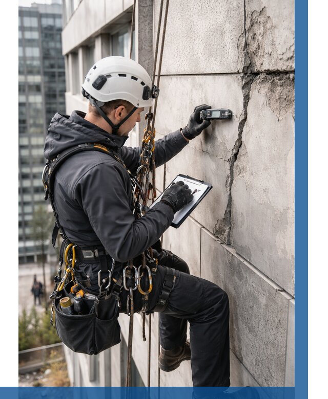 Обследование фасада альпинистами в Бердске от 125 р. | ВЫСОТНИК-Брд