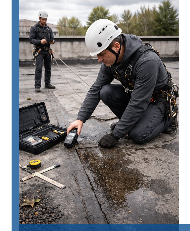 Обследование кровли на протечки и выявление дефектов в Бердске