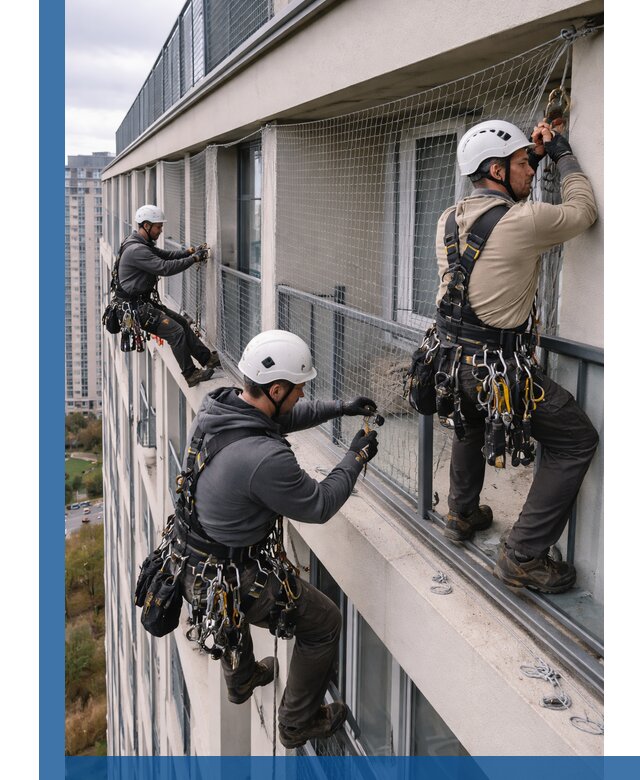 Профессиональный монтаж защитной сетки от птиц в Бердске